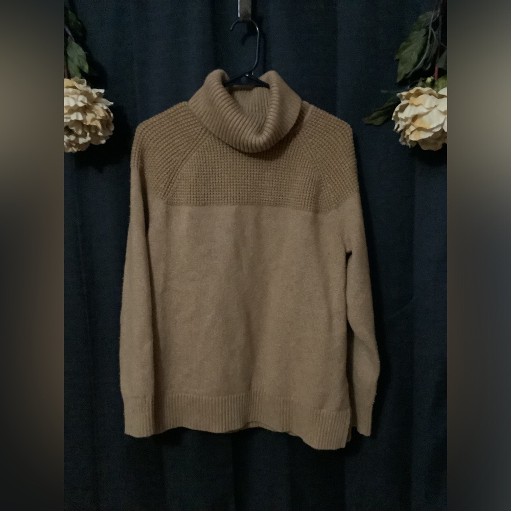 L.L. Bean Women's Camel Brown Turtleneck Sweater